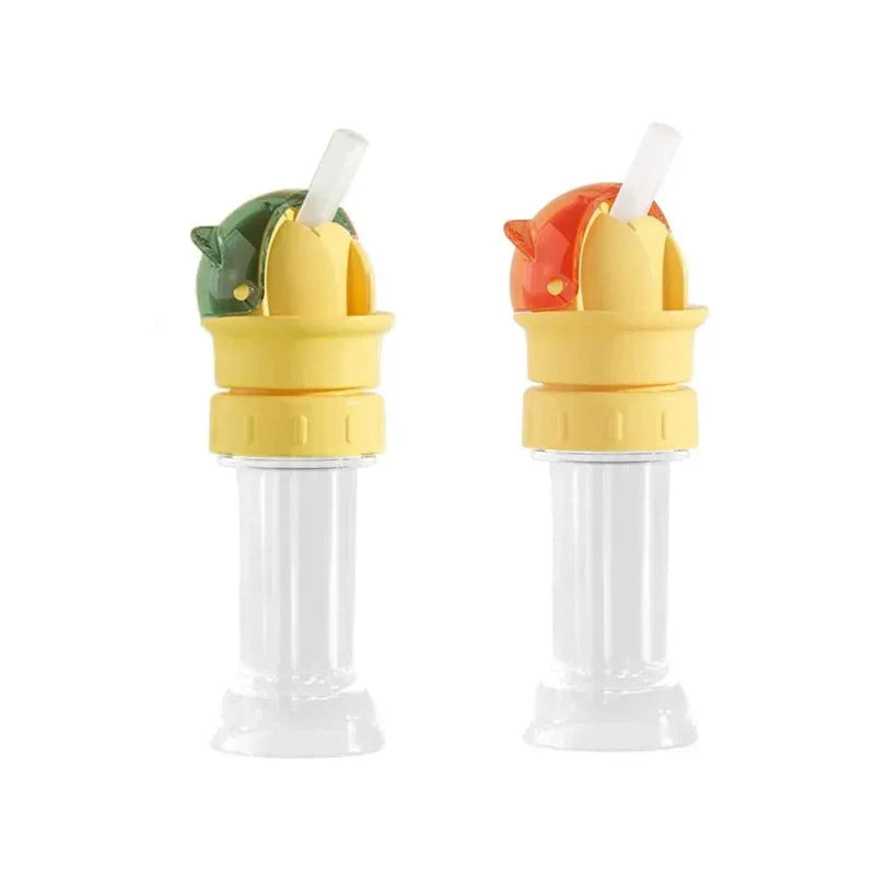 Reusable children beverage water bottle straw lid