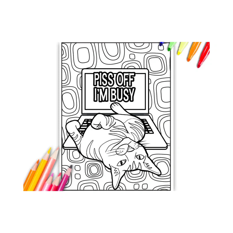 Funny Kitty Memes Coloring Book For Adult Relaxation