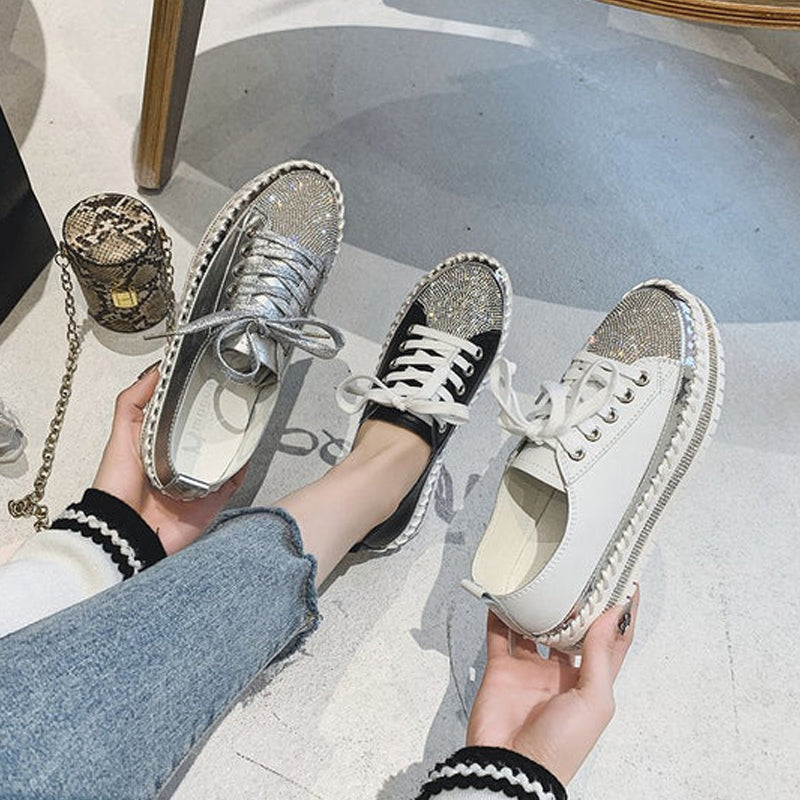 SILVER LEATHER SNEAKERS
