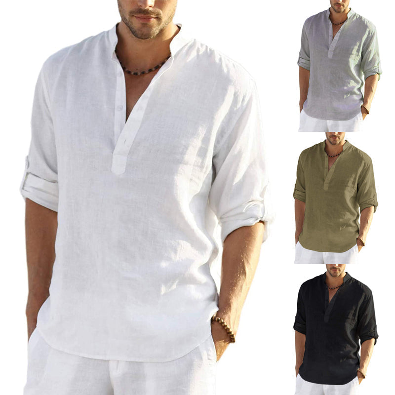 Men's Cotton Linen Hippie Casual T-Shirt