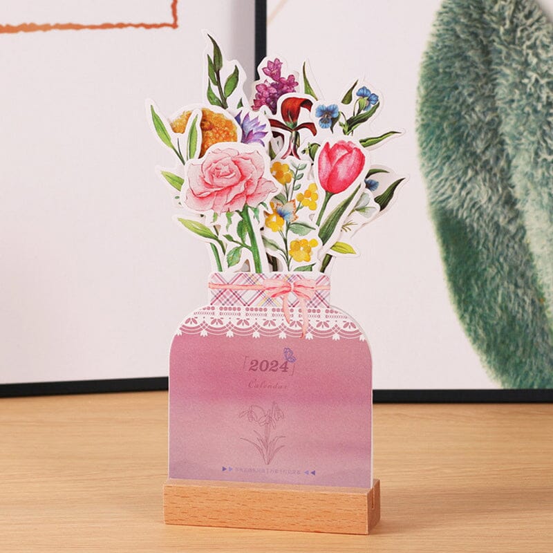 2024 Bloomy Flowers Desk Calendar