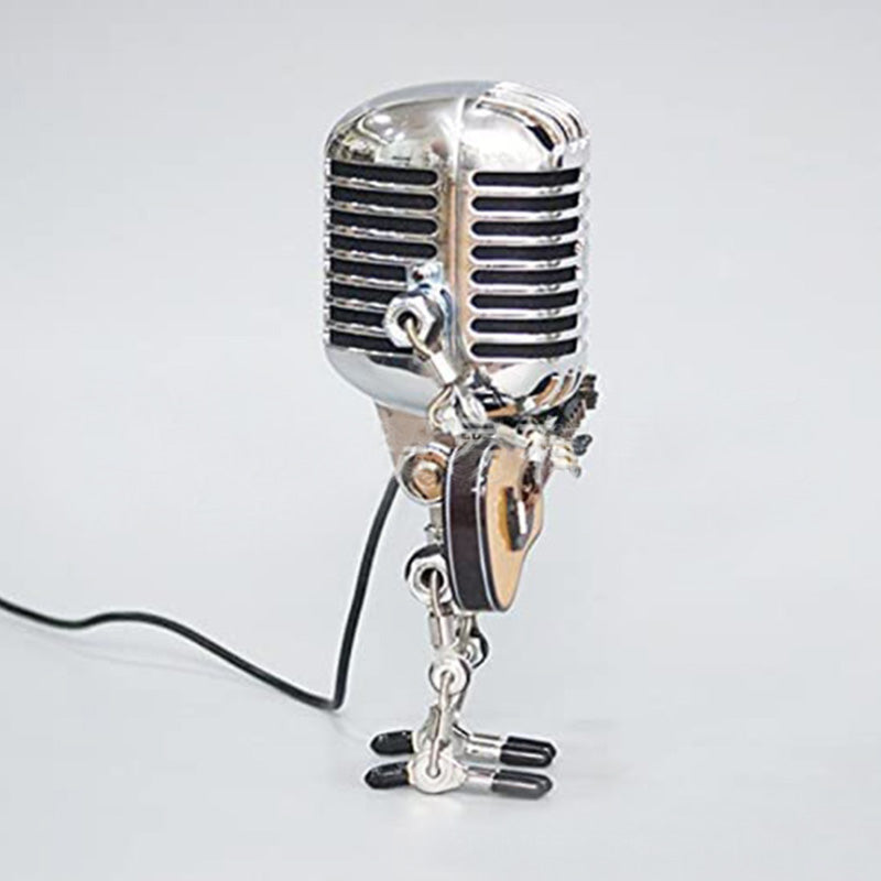 Vintage Microphone Robot Decoration