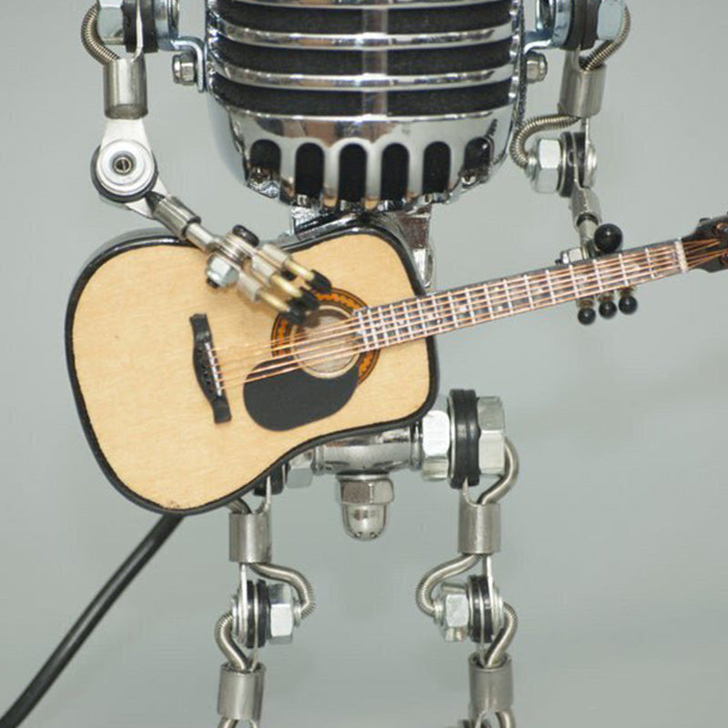 Vintage Microphone Robot Decoration