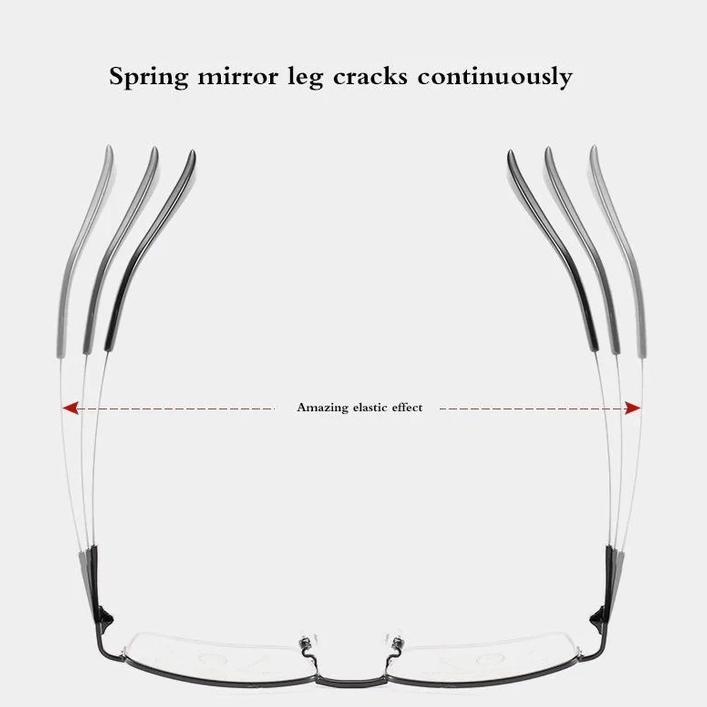 Titanium progressive far and near dual-use reading glasses